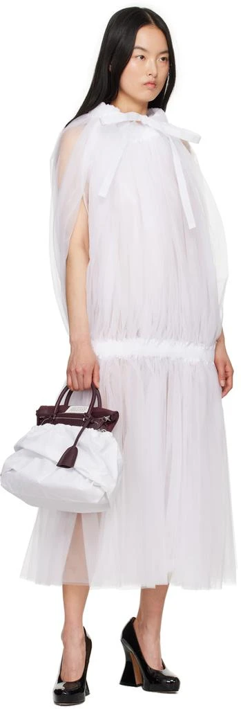 Noir Kei Ninomiya White Cape Midi Dress 4