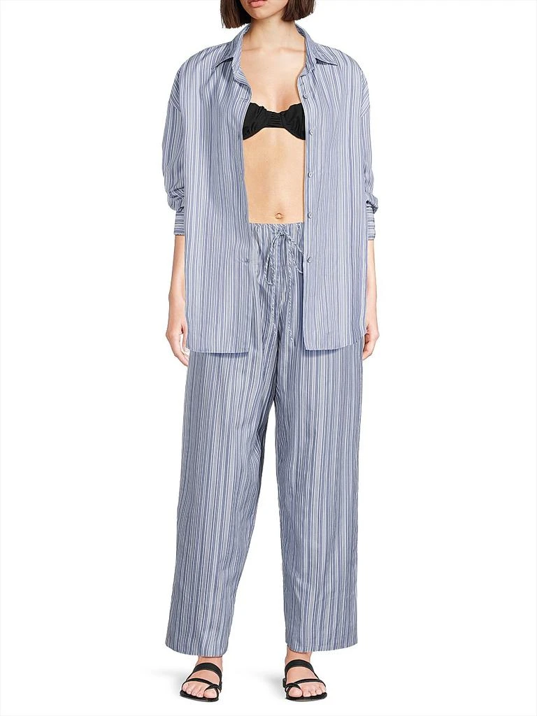 Faithfull the Brand En Vau Striped Cotton Button-Front Shirt 2