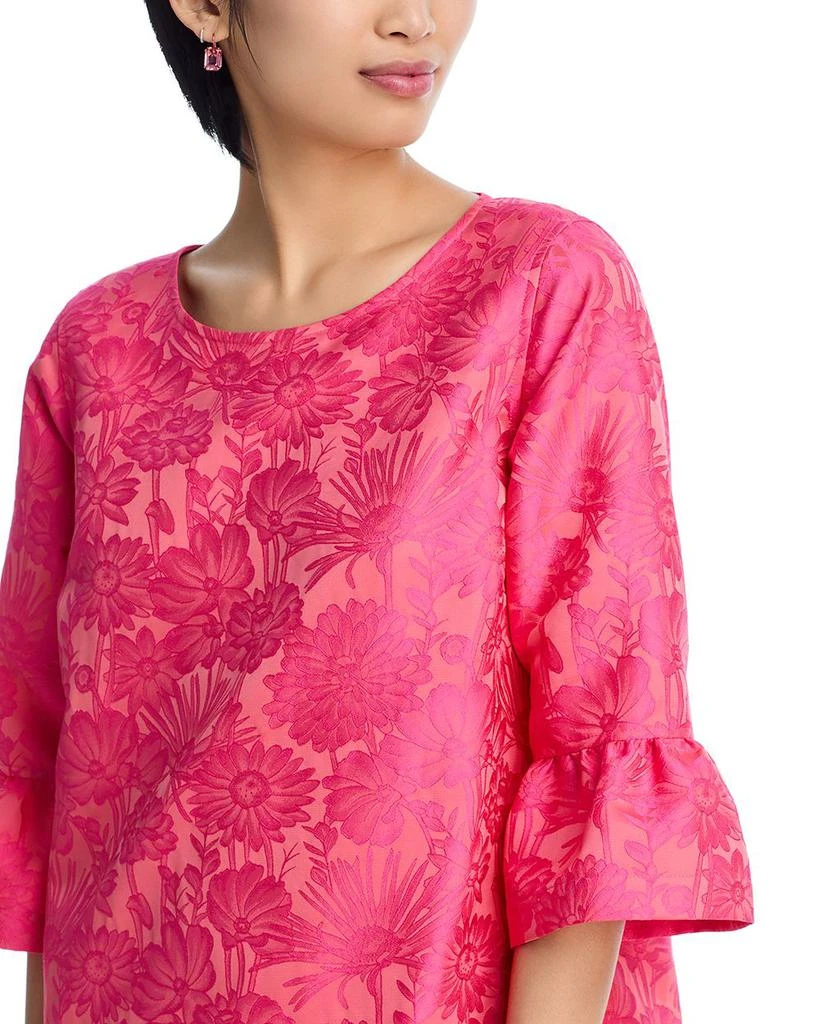 Caroline Rose Ruffle Sleeve Jacquard Dress 3