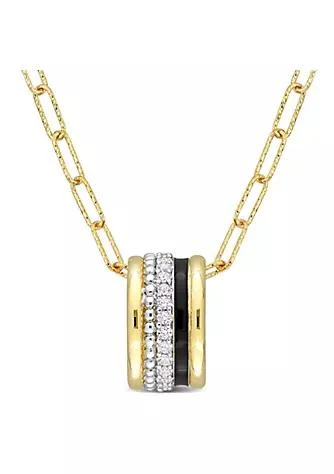 Belk 
Co. Lab Created 4/5 ct. t.g.w. Created White Sapphire Pendant with Chain in Yellow Plated Sterling Silver