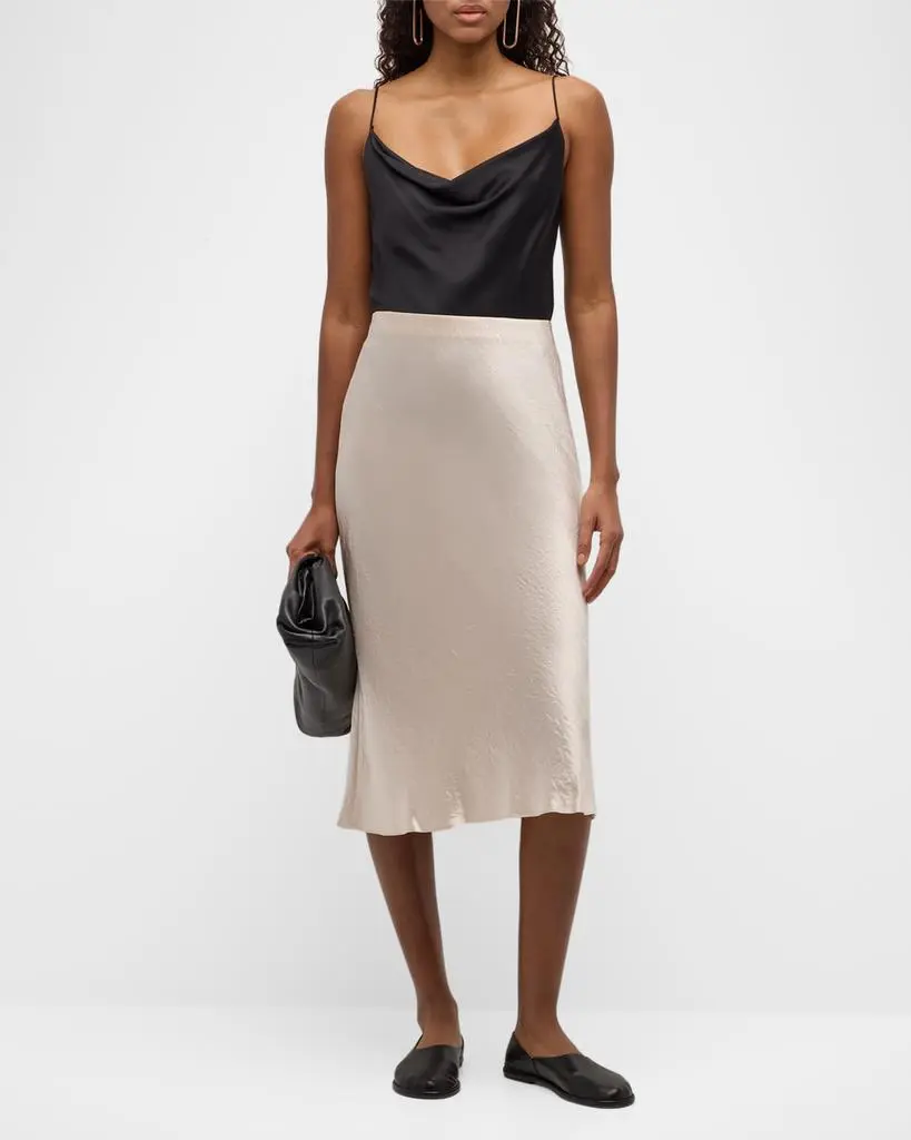 Vince Satin Slip Midi Skirt 2