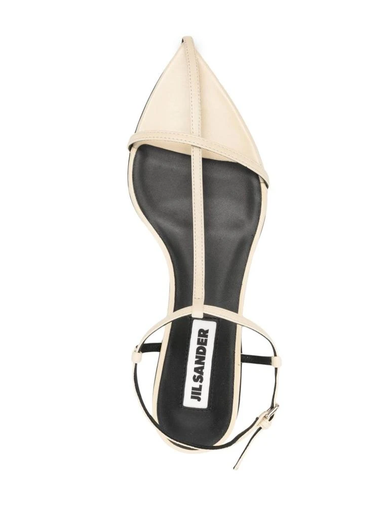 JIL SANDER FLAT LEATHER SANDALS 4