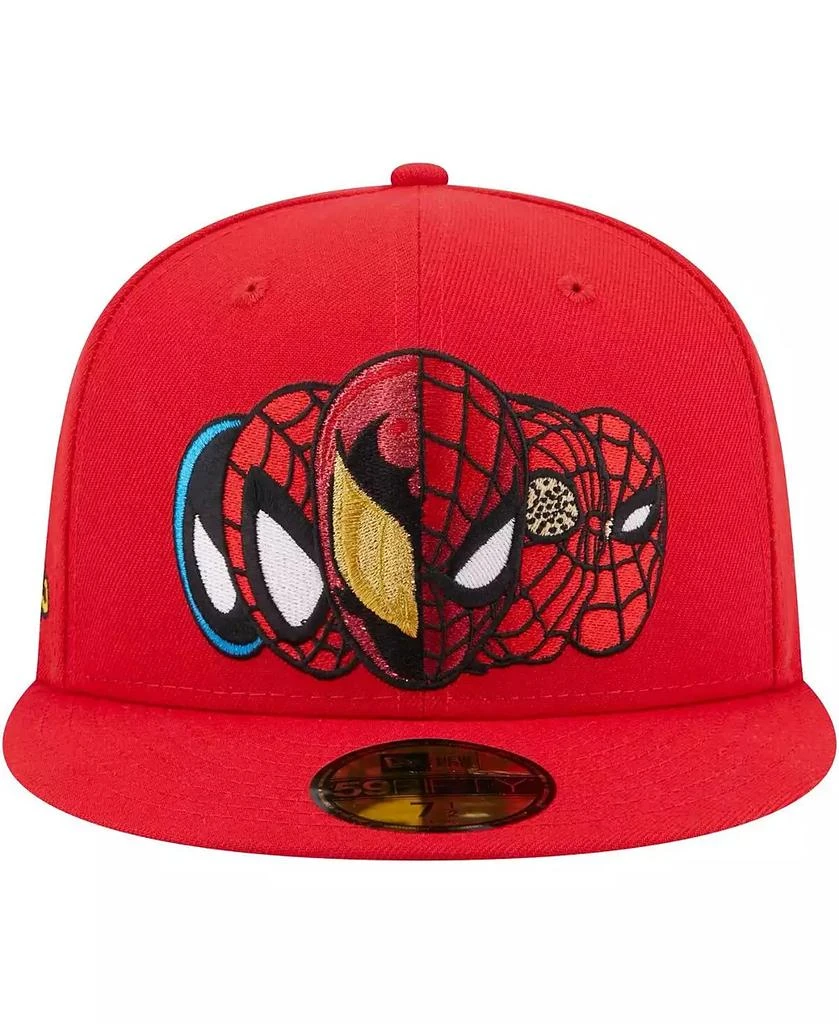 New Era Men's Red Spider-Man Faces 59FIFTY Fitted Hat 2