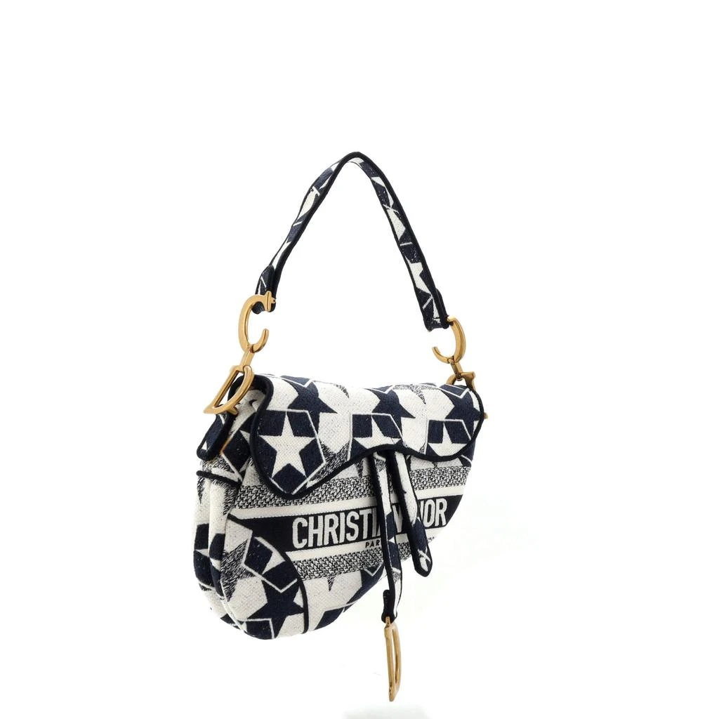Dior Saddle Bag Stars Embroidered Canvas Medium 2