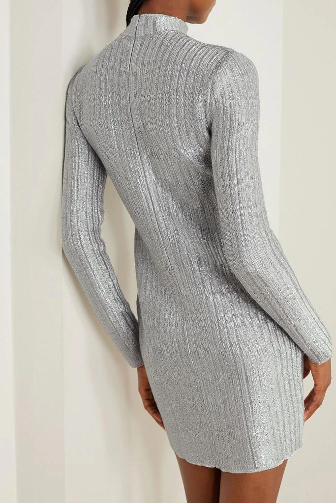 Tom Ford Metallic ribbed cotton-blend mini dress 3
