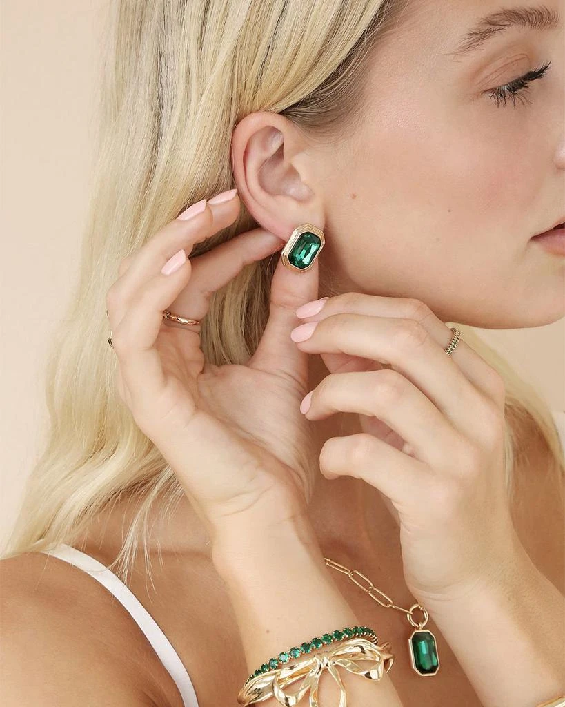 Ettika Jewelry Color Stone Stud Earrings in 18K Gold Plated 6