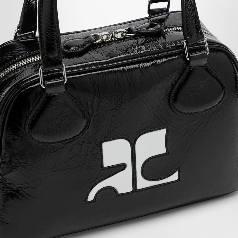 Courrèges Reedition Bowling bag black patent leather 7