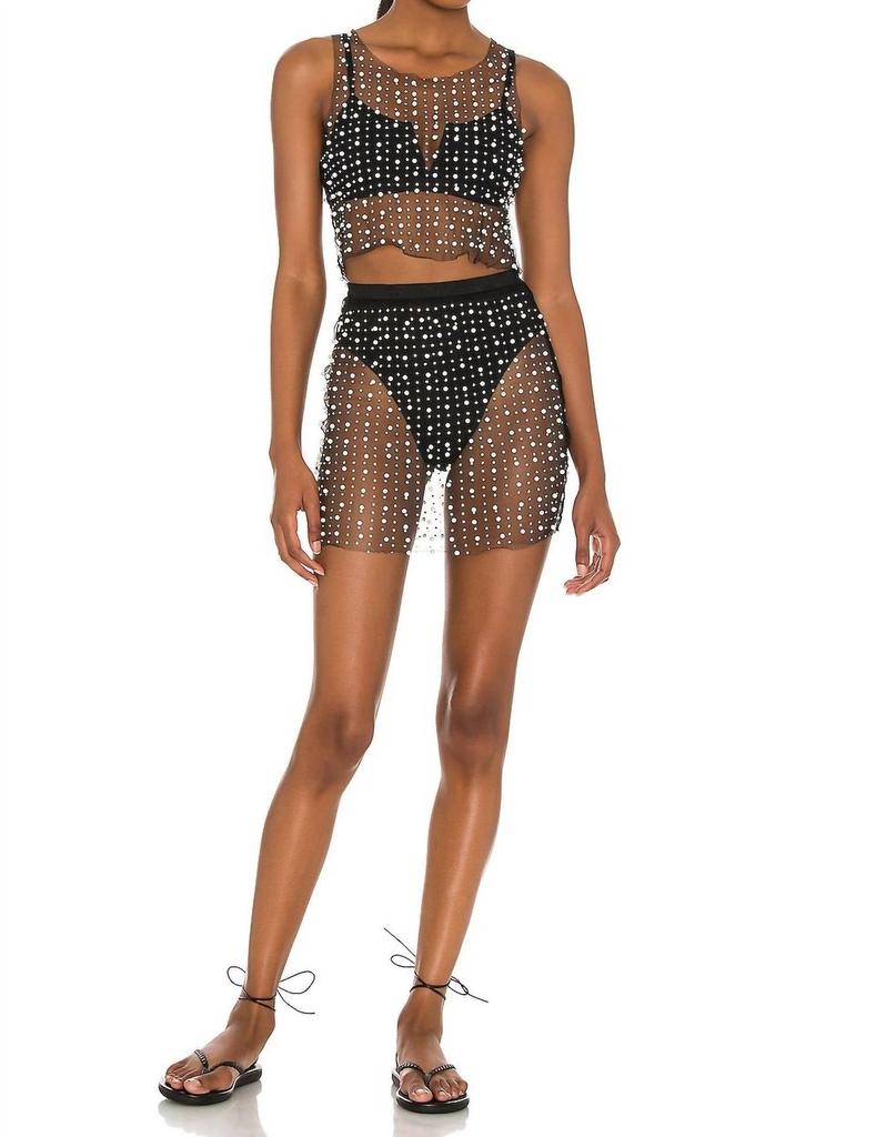Beach Bunny Beach Bunny - Glitzy Girl Mesh Pearl Top And Skirt Set