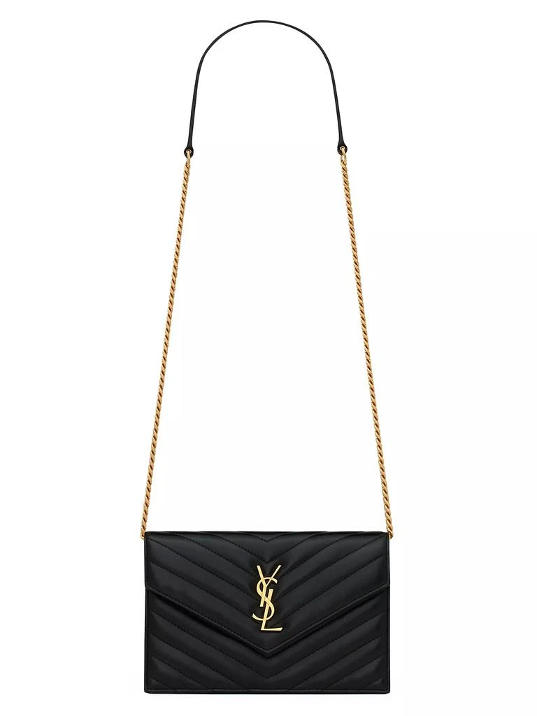 Yves Saint Laurent Cassandre Envelope Chain Wallet in Lambskin 1