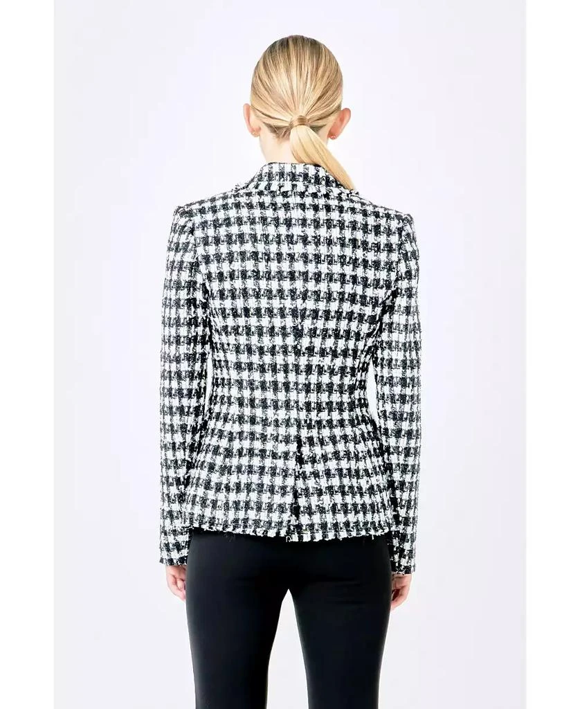 Endless Rose Women's Checked Tweed Blazer 3