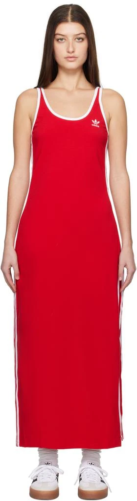 Adidas Red Adicolor 3-Stripes Tank Maxi Dress 1