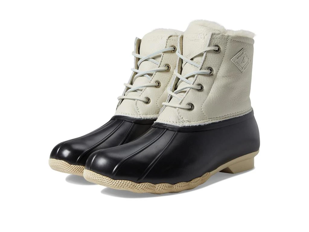 Sperry Women's Winter Duck Boot – Silver With Faux Fur & Shimmer Straps, Size 11