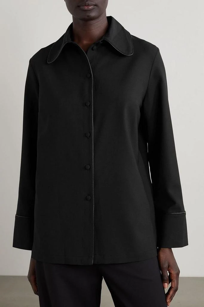 Sleeper Off The Duty piped crepe pajama shirt 3