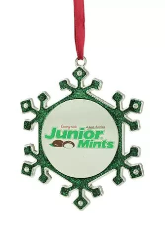 Northlight 3.25Inch Green And Silver Snowflake Junior Mints Candy Logo Christmas Ornament 1