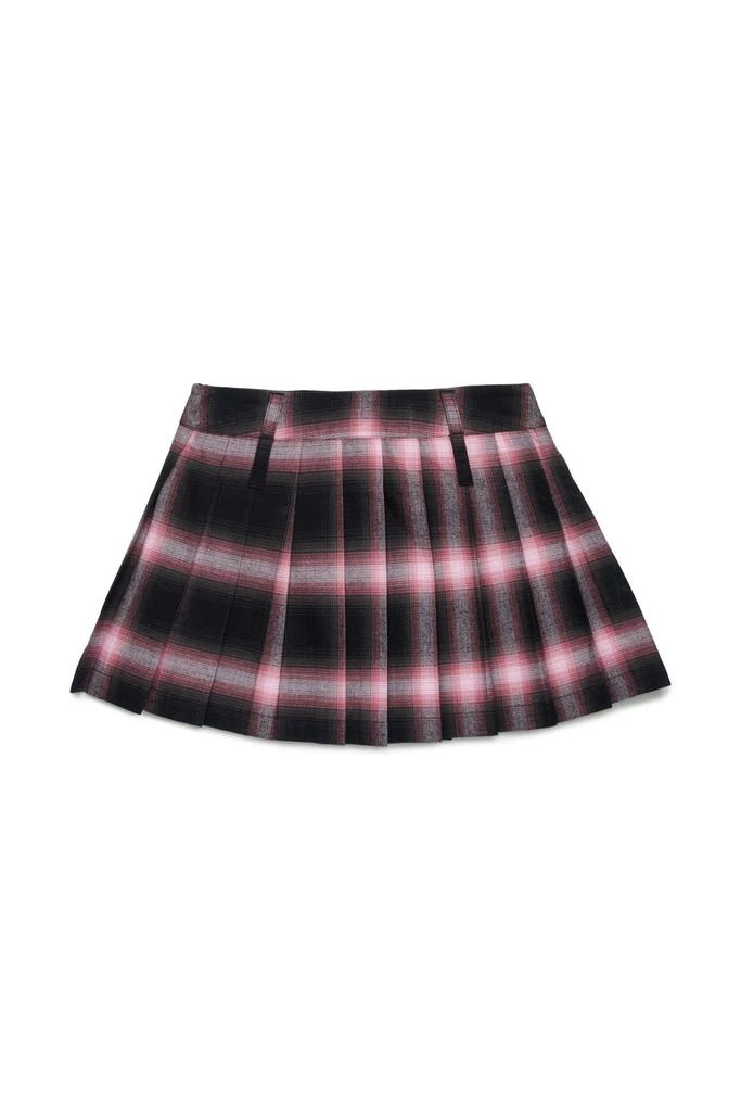 N°21 N°21 Kids Checked Pleated Flannel Mini Skirt 2