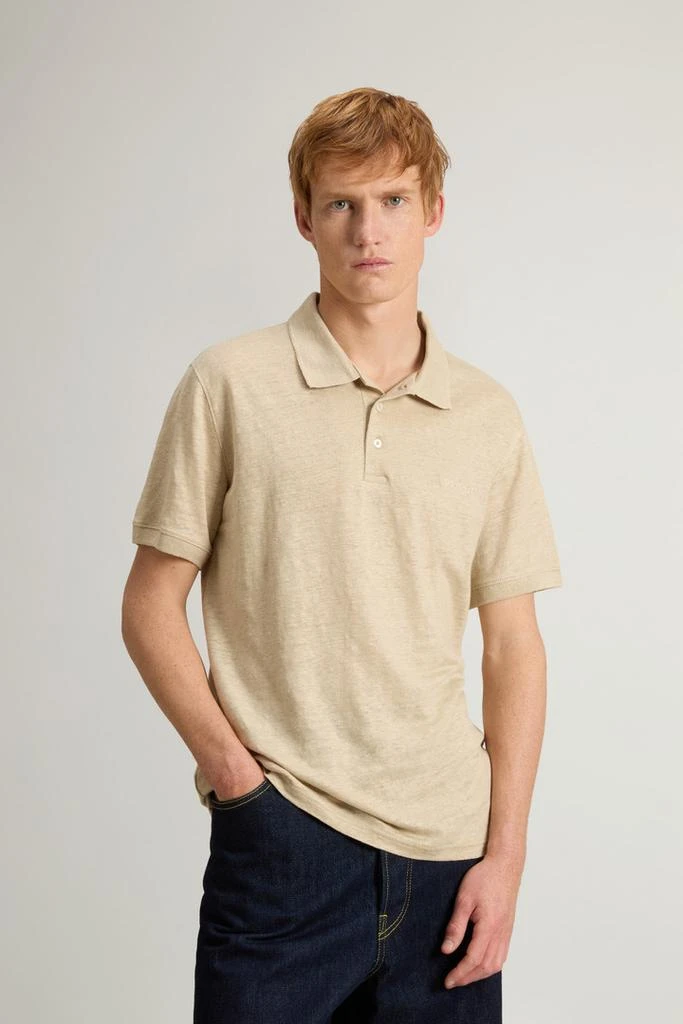 Woolrich Pure Linen Polo Shirt - Men - Blue 1
