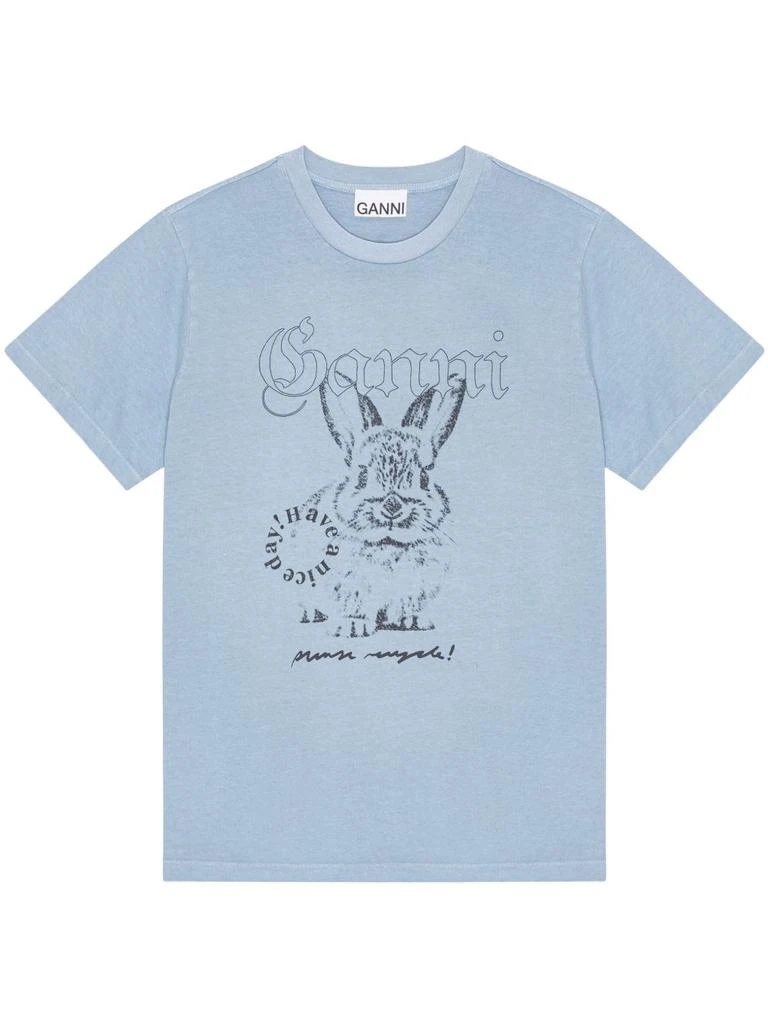 Ganni BUNNY ORGANIC COTTON T-SHIRT 1