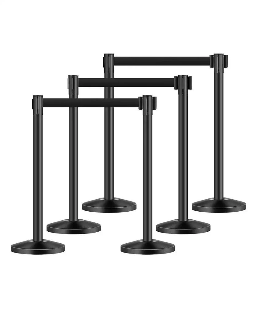Yescom 6 Piece Crowd Control Stanchion Set with Retractable Belts for Exhibitions