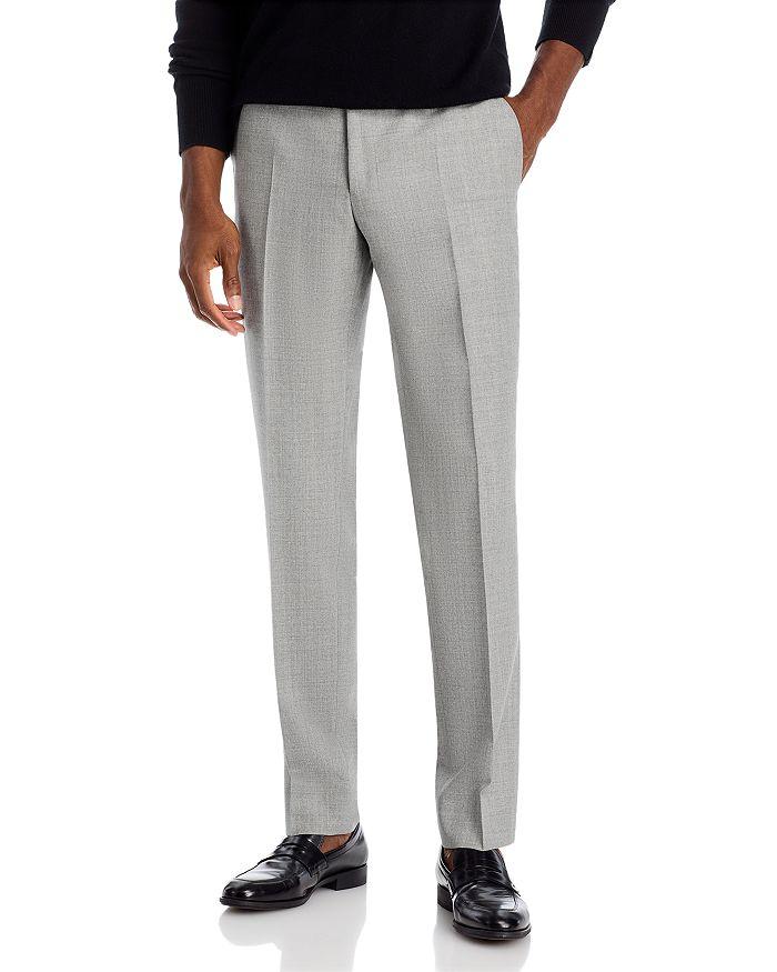 Canali Capri Mélange Solid Slim Fit Dress Pants