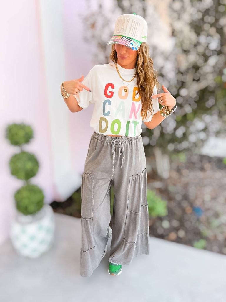 Easel Easel - Mineral Washed Tiered Pants