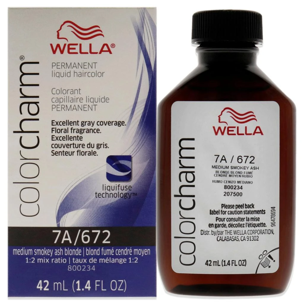 Wella Color Charm Permanent Liquid Haircolor - 672 7A Med Smoky Ash Blonde by  for Unisex - 1.4 oz Hair Color 1