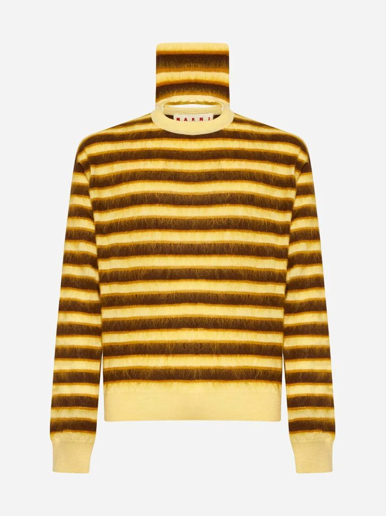 Marni Yellow striped wool-mohair sweater 1