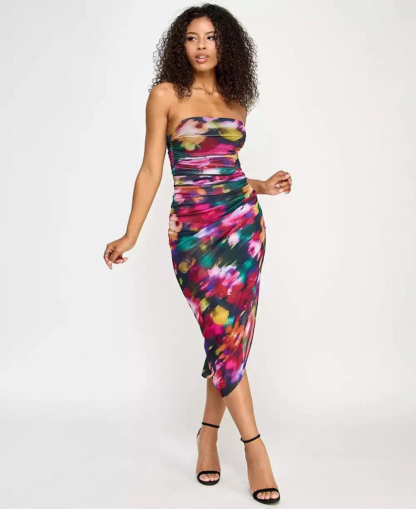 Emerald Sundae Juniors' Printed Strapless Midi Dress 1