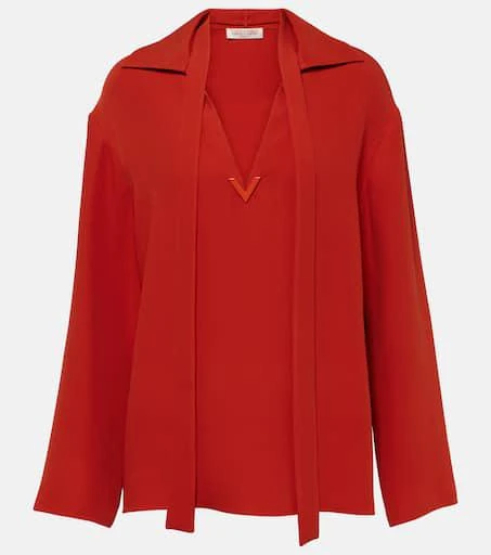 Valentino Tie-neck silk blouse 1