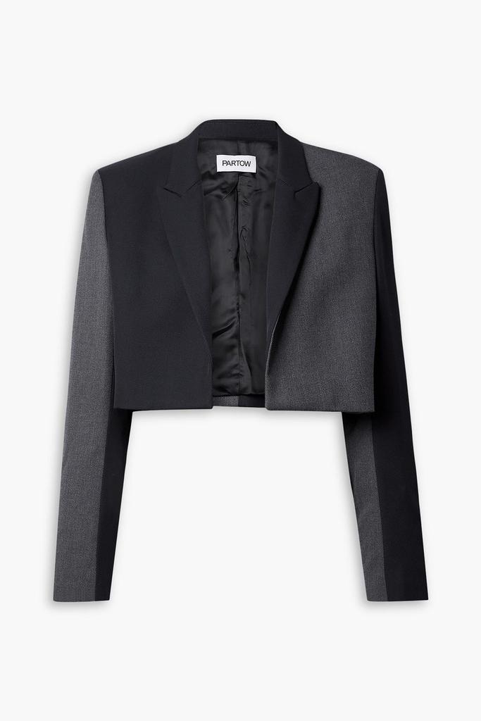 Partow Florian cropped two-tone wool-twill blazer