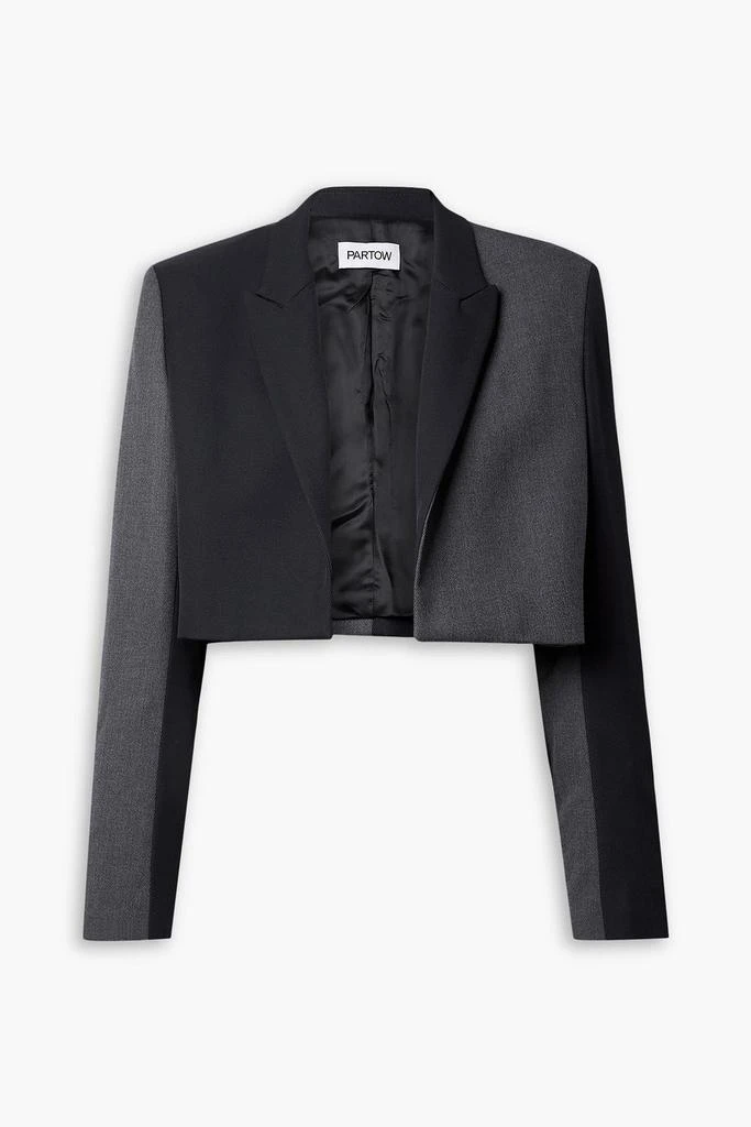 Partow Florian cropped two-tone wool-twill blazer 1