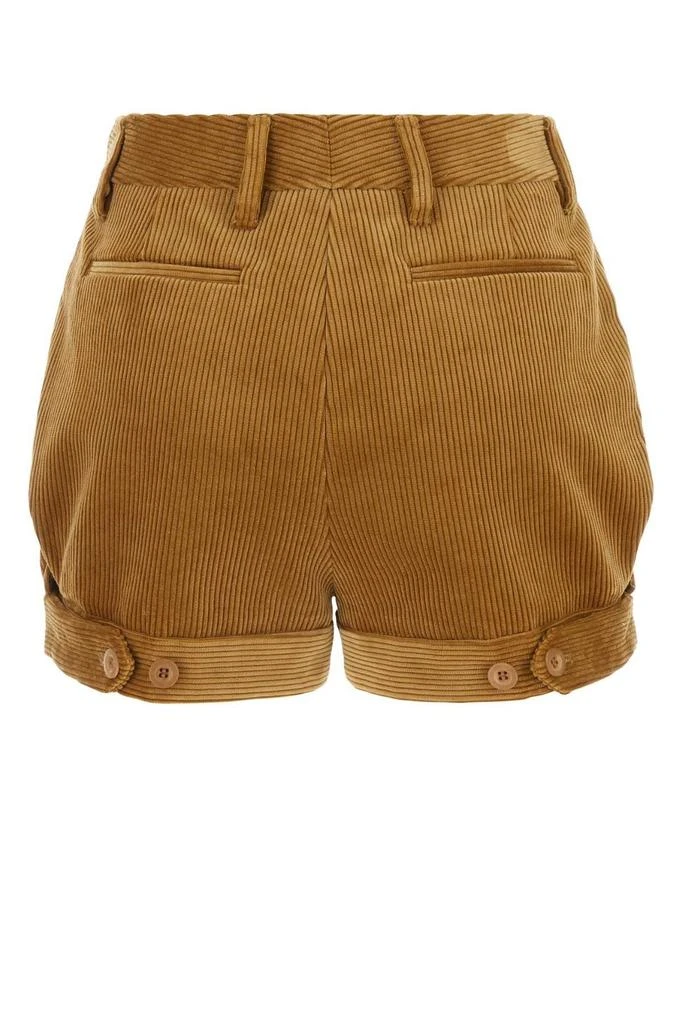 Prada Prada Pleated Corduroy Shorts 2