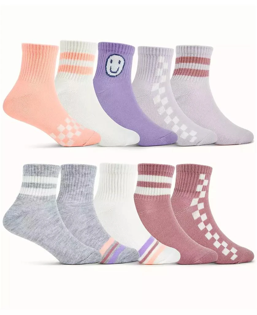 Trimfit Girls
 4-11 Fashion Quarter Socks, 10-Pack Set