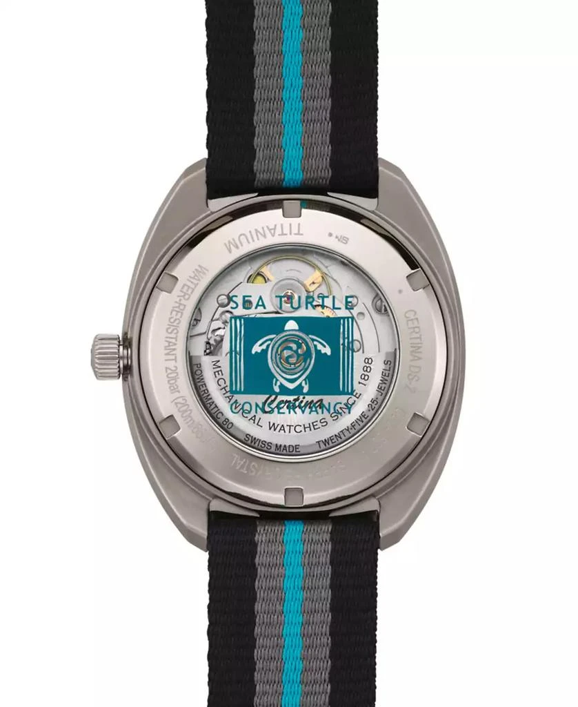 Certina Men's Swiss Automatic DS-2 Striped Synthetic Strap Watch 41mm 2