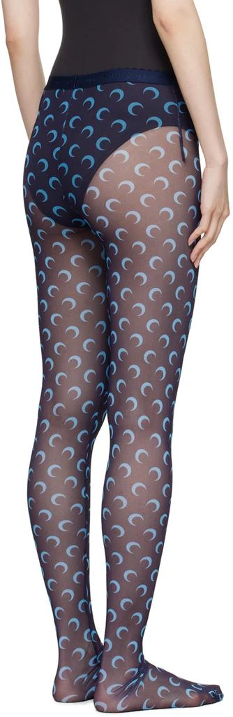MARINE SERRE Navy Moon Printed Mesh Tights 3