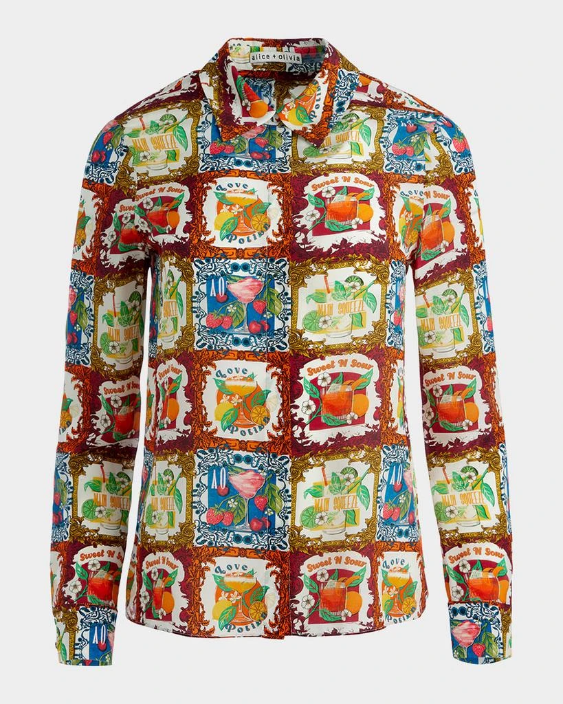 Alice + Olivia A Summer Day Willa Placket Top 1