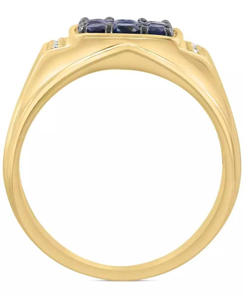 Effy EFFY® Men
s Sapphire (1-1/10 ct. t.w.) 
Diamond (1/8 ct. t.w.) Cluster Ring in 14k Gold 3