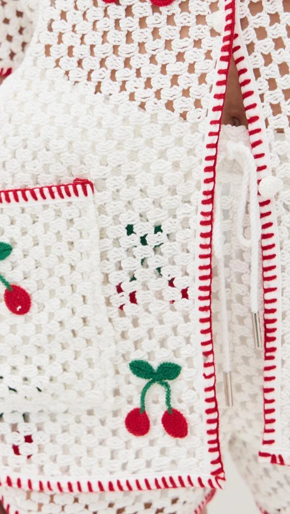 SAYLOR Blithe Cherry Mesh Crochet Short Set 6