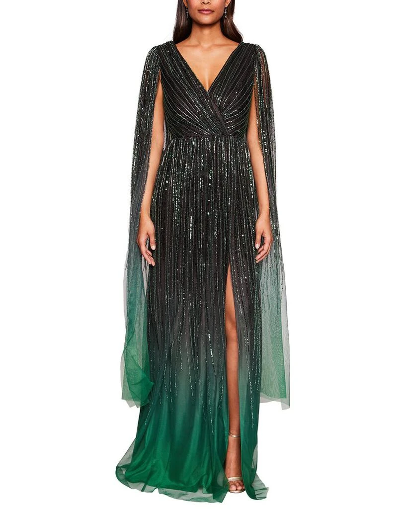 MARCHESA V-Neck Caped Gown 1
