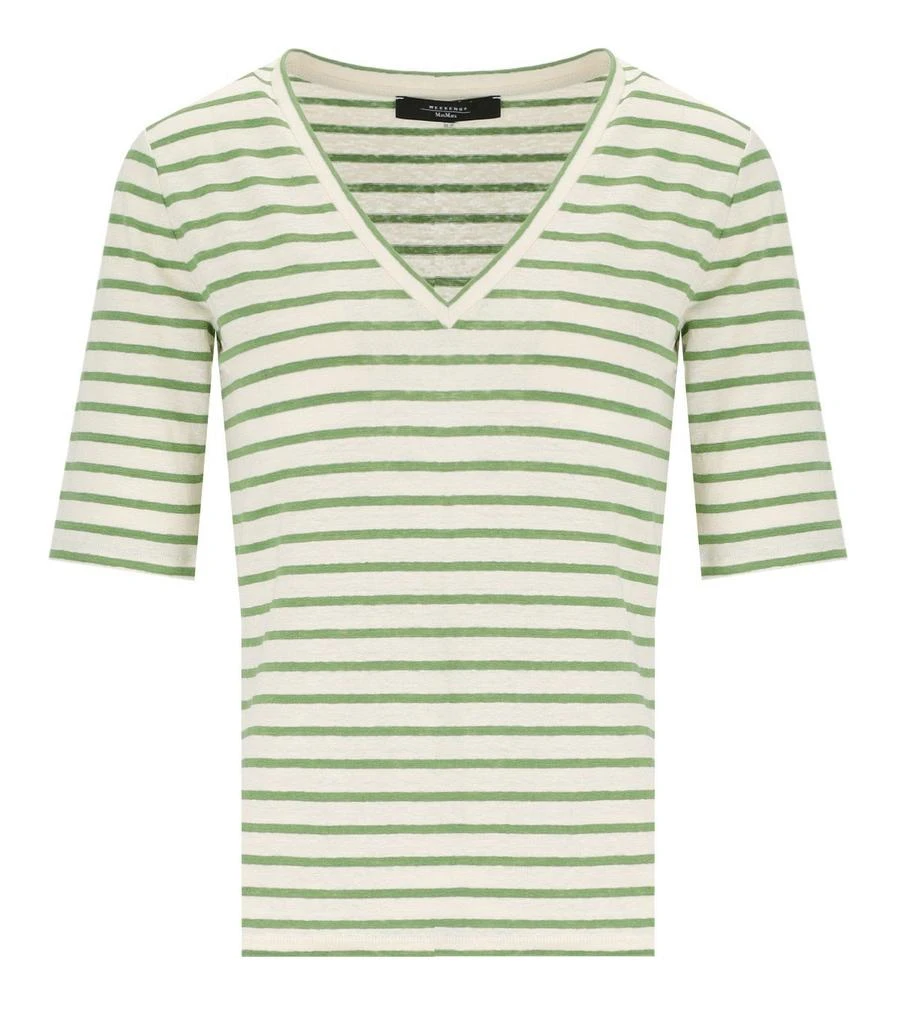 Weekend Max Mara Weekend Max Mara Opzione V-Neck Striped T-Shirt 1
