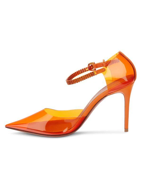Amina Muaddi 89MM Ursina See Through Pumps 4