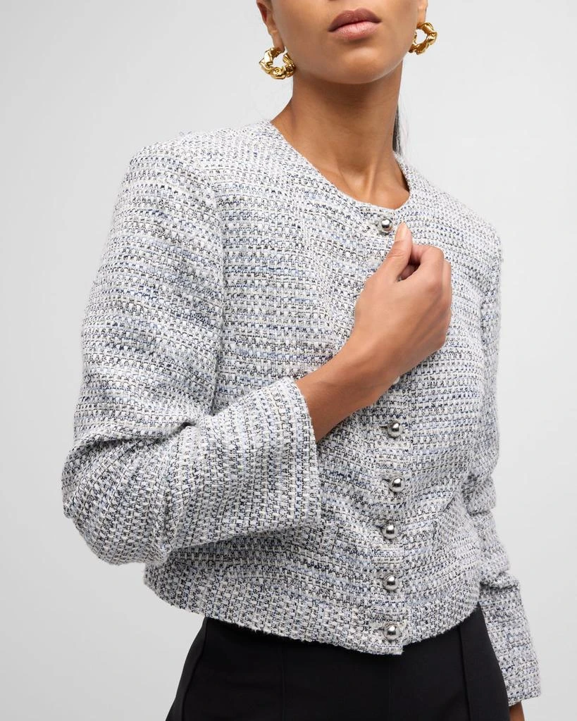 Derek Lam Piera Tweed Ruched Sleeve Jacket 5