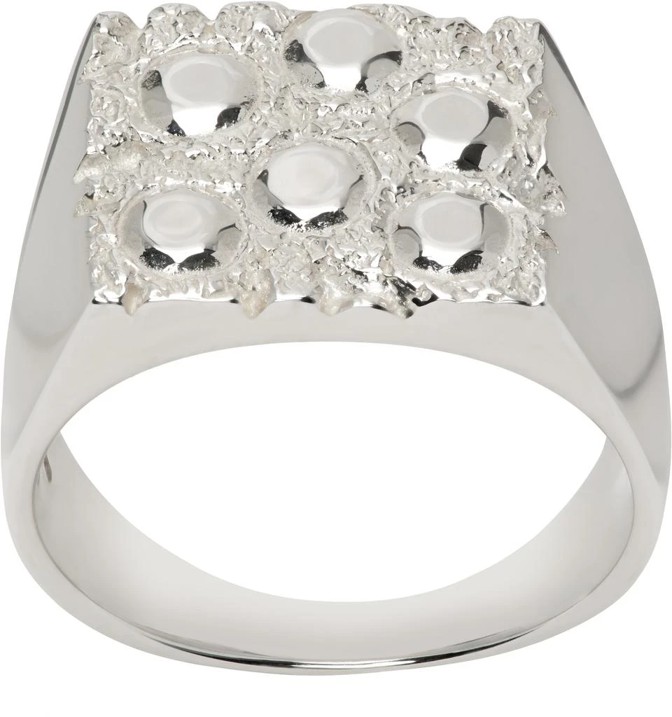 Bleue Burnham Silver Rose Garden Impression Signet Ring 1