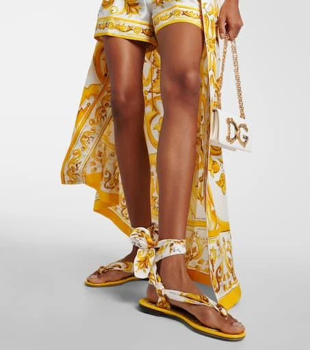 Dolce 
Gabbana Printed silk twill sandals 4
