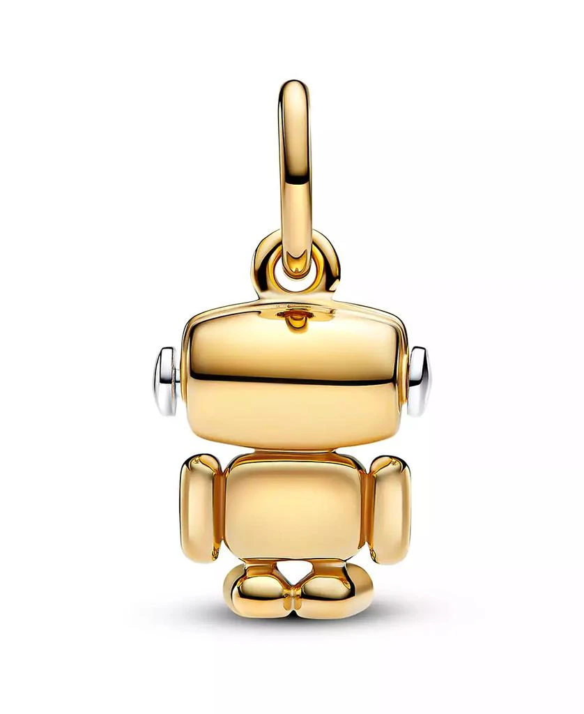 PANDORA Sterling silver and 14k Gold-plated unique metal blend Spinnable Face Robot Dangle Charm 3