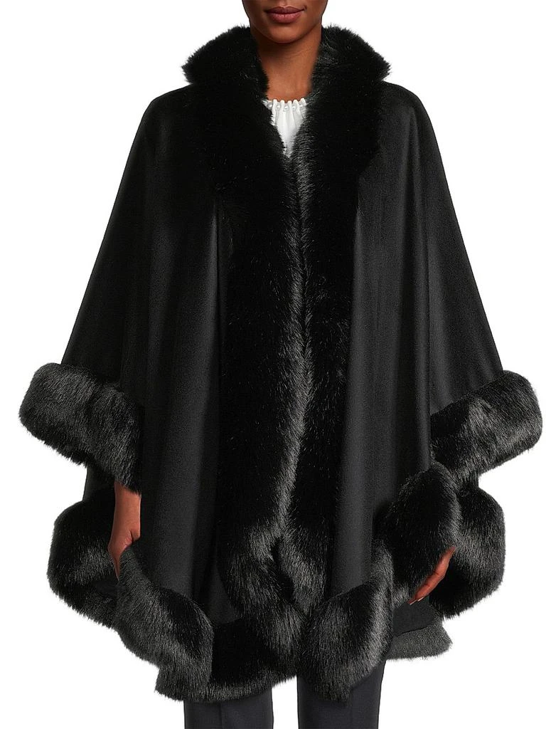 Sofia Cashmere Faux Fur & Cashmere U-Cape 3