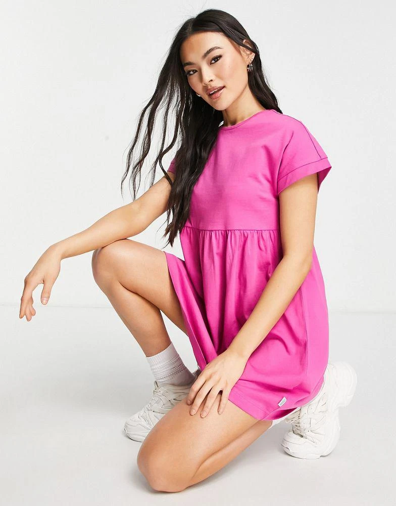 Urban Classics Urban Classics cotton mini baby doll dress in pink 4