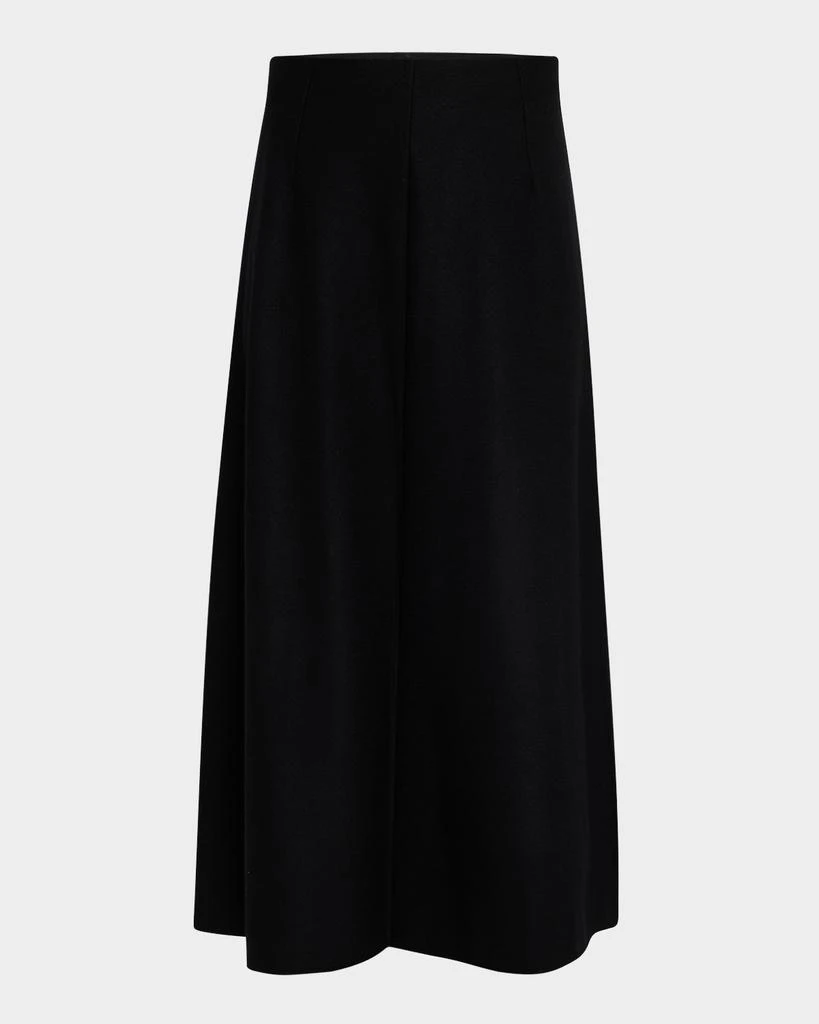 Eileen Fisher A-Line Boiled Wool Jersey Midi Skirt 1