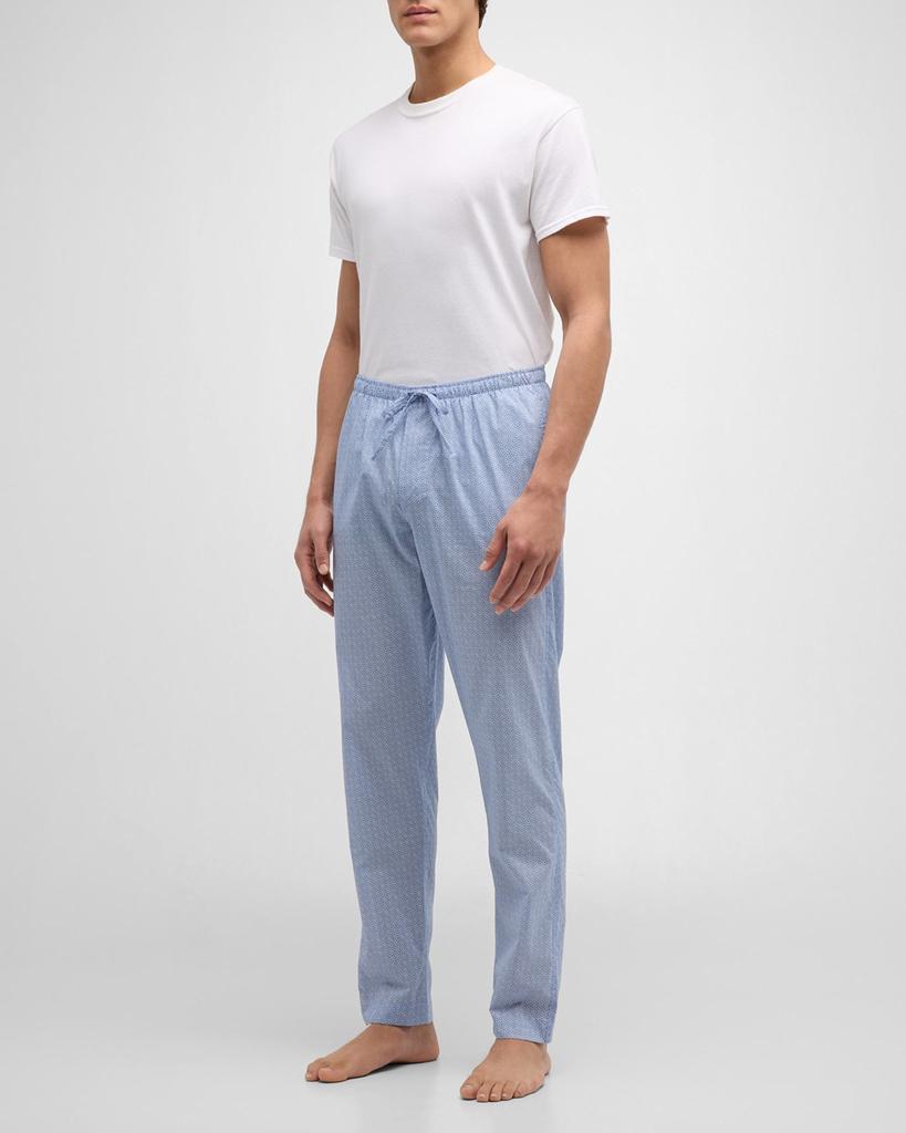 Zimmerli Men's Long Geo-Print Cotton Pants