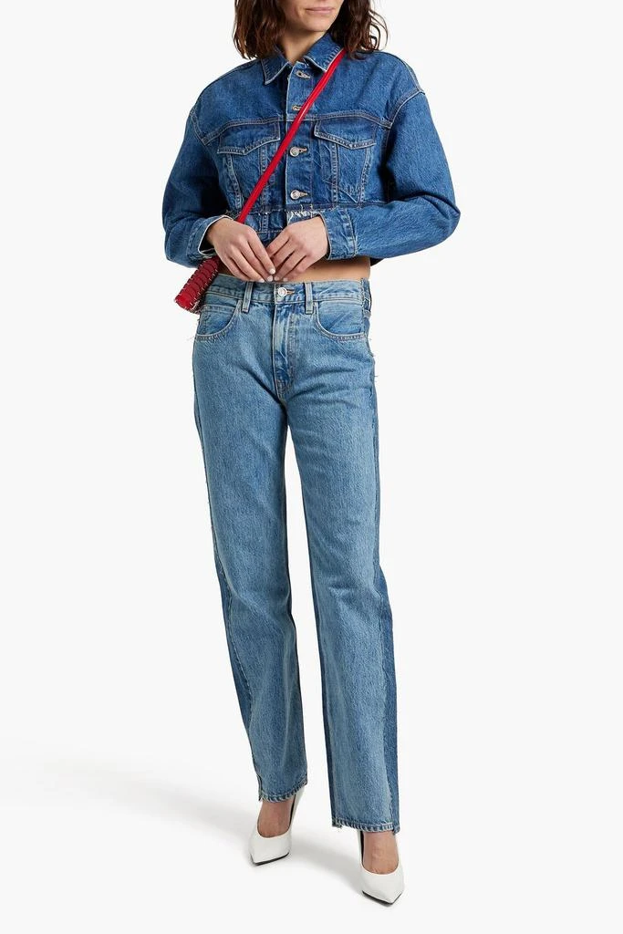 SLVRLAKE Re-work cropped frayed denim jacket 2