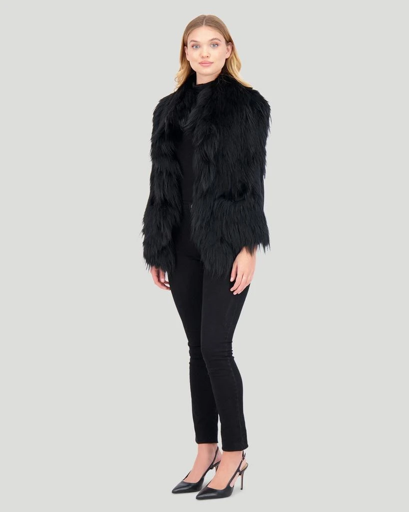 Gorski Knit Silver Fox Fur Ruffle Stole 2